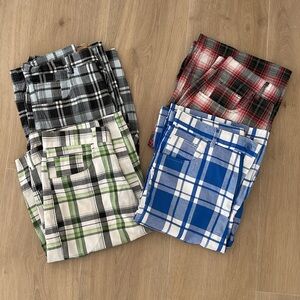 🩳  4- Pair North 15 Men’s Plaid Shorts Size 32”  N w/o tags